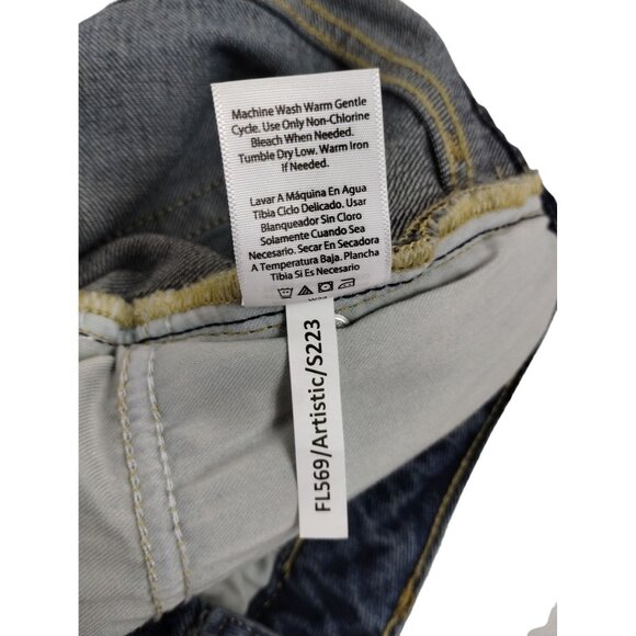 Free Assembly Womens 12 Cut Off Shorts 90s Style Blue Denim High Rise New - Picture 12 of 12